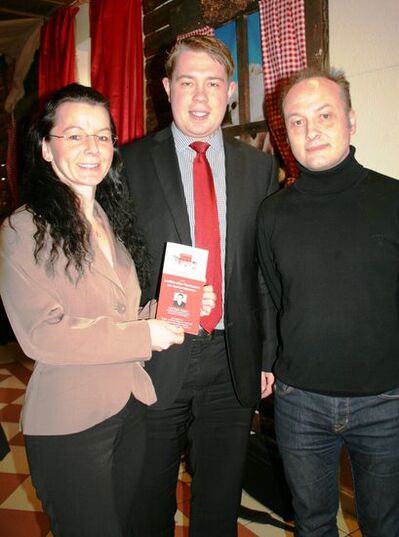 Vorsitzende Anja König mit Michael Adam und Harald Unfried