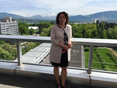 auf dem Dach der Weltgesundheitsorganisation in Genf