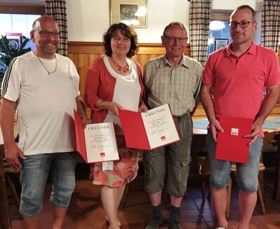 Ehrungen für Werner Zinner, Ruth Müller, Karl Pollhammer und Thomas Niederreiter