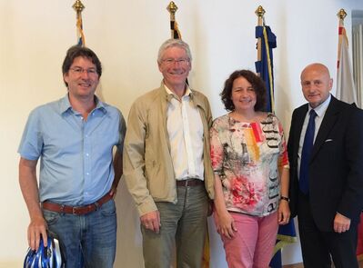 Magnus Stadler, Bernhard Roos, MdL; Ruth Müller, MdL und Oberbürgermeister Hans Rampf