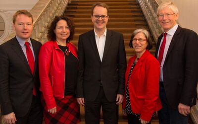 Christian Flisek, Ruth Müller, Markus Rinderspacher, Johanna Werner-Muggendorfer und Bernhard Roos in Irsee