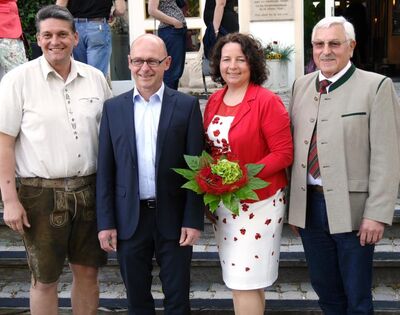 Die Kreisvorsitzenden Peter Forstner, Sebastian Hutzenthaler, Ruth Müller und Gerhard Babl