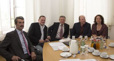 v. l.: BDM-Sprecher Hans Foldenauer, Johannes Fritz, MdL Horst Arnold, Manfred Gilch, MdL Ruth Müller