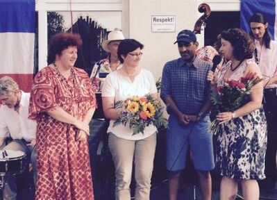 Annelies Huber (Haus Int.), Rosi Steinberger, Ruth Müller (MdL`s) und Dr. Hamdi Louati (Haus Int.)