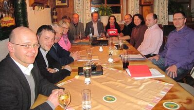 Eine SPD-Arbeitsgruppe während der Klausurtagung