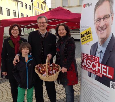 Infostand mit Bürgermeisterkandidat Siegfried Kaschel