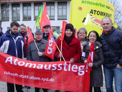 Martin Rapke (li.), Bernd Vilsmeier (Mitte), Ruth Müller, Anja König, Armin Reiseck (re.)