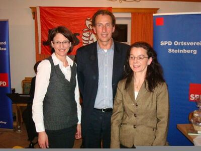 v.l.: Kerstin Schanzer (stellv. Kreisvorsitzende), Prof. Dr. Julian Nida-Rümelin, Anja König