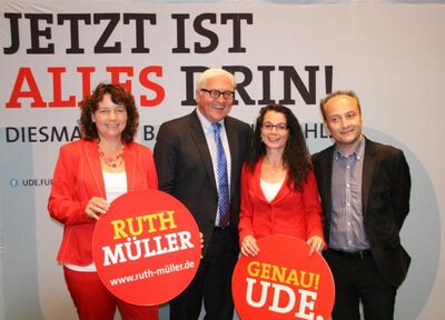 Ruth Müller, Frank-Walter Steinmeier, Anja König und Harald Unfried