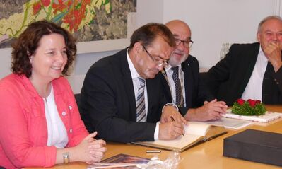 Ruth Müller, MdL; Minister Jörg Vogelsänger, 3. BGM Erwin Schneck und Stadtrat Dietmar Franzke