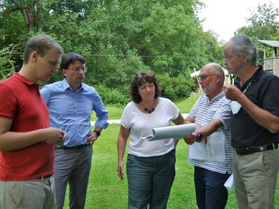 Vincent Hogenkamp, SPD-Fraktionsvorsitzender Florian v. Brunn, Ruth Müller (MdL) mit Johann Cikanek und Norbert Haberl
