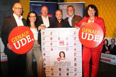 Foto v. l. n. r.: Sebastian Hutzenthaler, Anja König, Bernd Vilsmeier, Harald Unfried, Robert Gewies, Ruth Müller