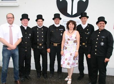 mit Bezirkskaminkehrermeister Markus Schlichter (SPD Bodenkirchen) bei den Kollegen in Rimbach